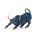 Home office desktop size bronze wall street bull sculpture